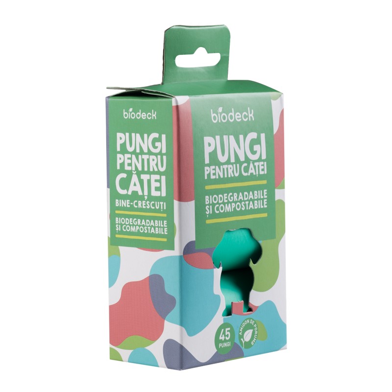 Pachet 2 x 3 Role Saci Igienici pentru Catei, 100% Biodegradabili si Compostabili,15 buc/rola