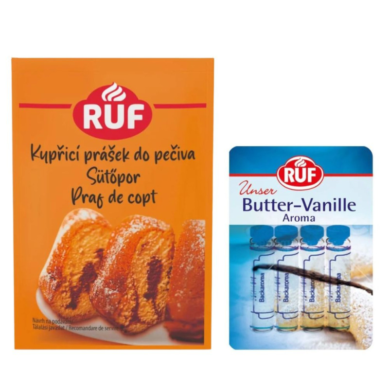 Pachet Briose si Checuri Esenta de Unt - Vanilie 4 x 2 ml si Praf de Copt 15 g, Ruf