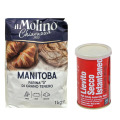 Pachet Faina din Grau Tanar Tip 0 Manitoba, Chiavazza, 1 kg si Drojdie Uscata, Italmill, 100 g