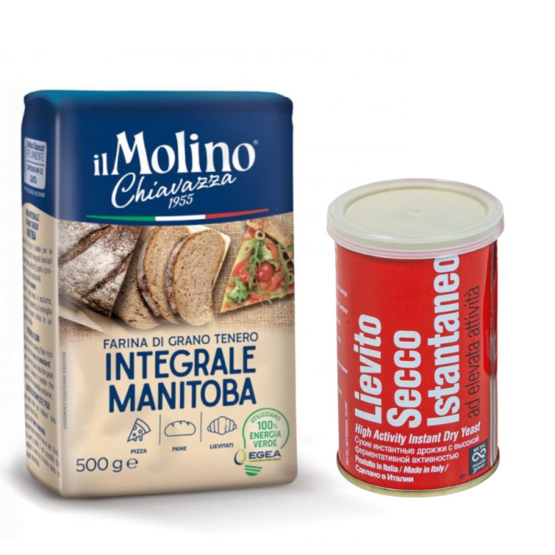 Pachet Faina Manitoba Integrala, 500 g si Drojdie Uscata, Italmill, 100 g