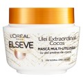 Pachet Masca de Par L'Oreal Paris Elseve Ulei Extraordinar Cocos, pentru Par Normal / Uscat, 2 x 300 ml