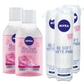 Pachet Nivea Demachiere 2 x Apa Micelara MicellAir Rose Touch 400 ml si 4 x Dischete 80 Bucati/ Pachet
