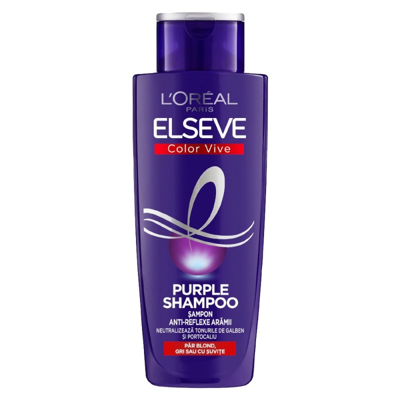 Pachet Promo L'Oreal Paris: 2 x 200 ml Sampon Elseve Color Vive Purple pentru Par Blond / Gri