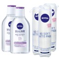 Pachet Promo Nivea: Apa Micelara MicellAir Skin Breathe Ten Sensibil, 400 ml x 2 si Dischete Demachiante 80 Dischete/ Pachet x 4
