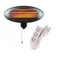 Pachet Promotional Incalzitor Terasa cu Quartz 2000W, Montabil pe Perete + Prelungitor 3 Prize, 3m Well