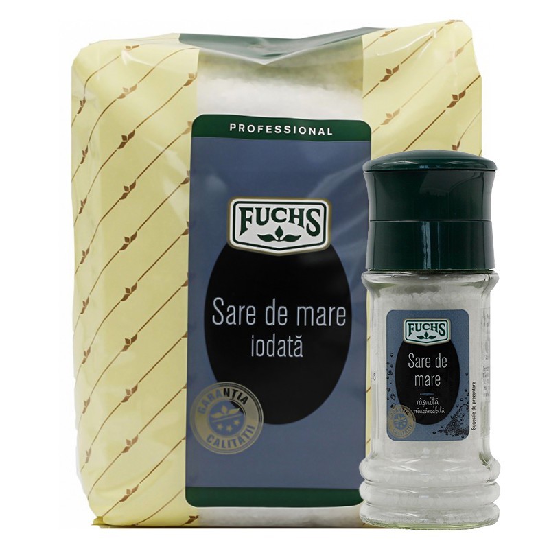 Pachet Sare de Mare cu Rasnita, Fuchs, 1.1 Kg