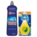 Pachet Solutie Clatire Finish, 800 ml si Odorizant pentru Masina de Spalat Vase Finish Lemon, 60 Spalari