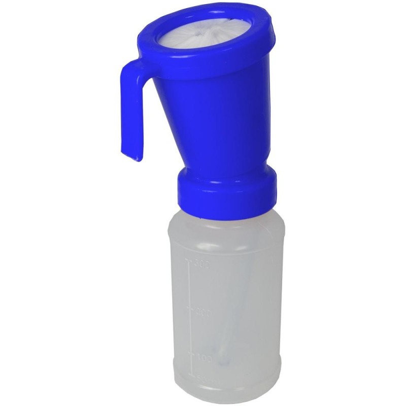 Pahar pentru Dezinfectia Mameloanelor, Bicameral, Alb-Albastru