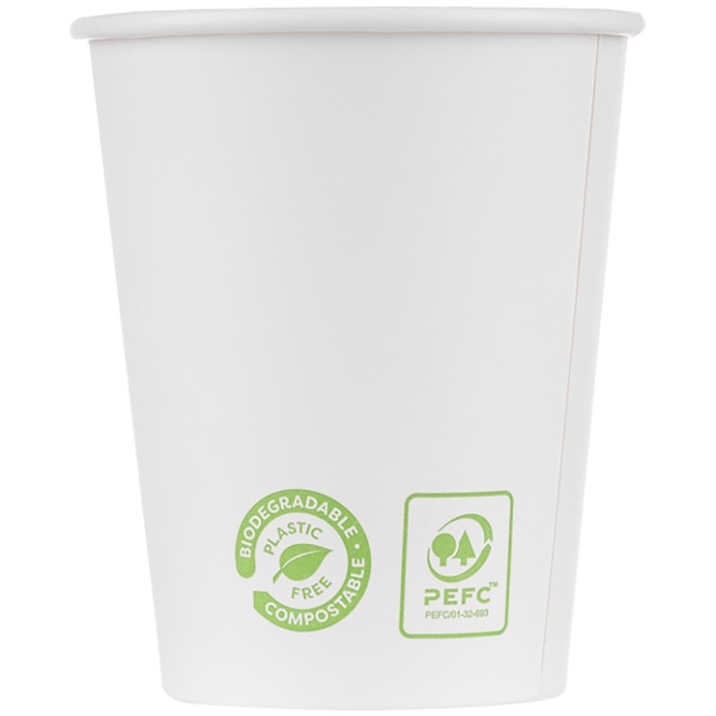 Pahare Carton Bio Albe, 240 ml, 50 buc