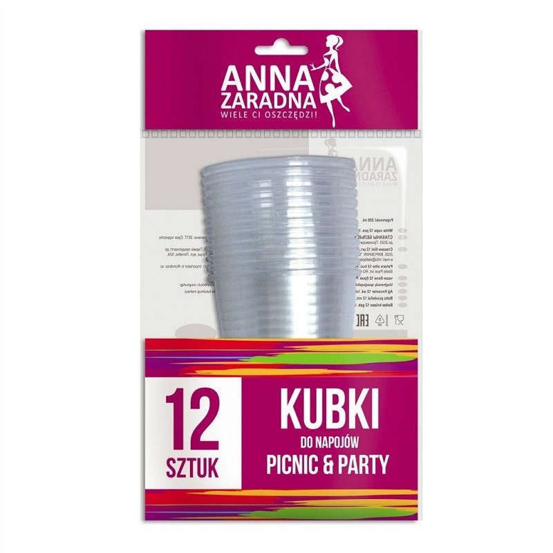 Pahare de Plastic Anna 12 Bucati