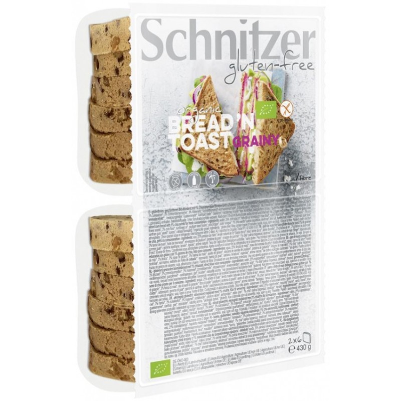 Paine Toast BIO fara Gluten, cu Seminte de Chia, 430 g