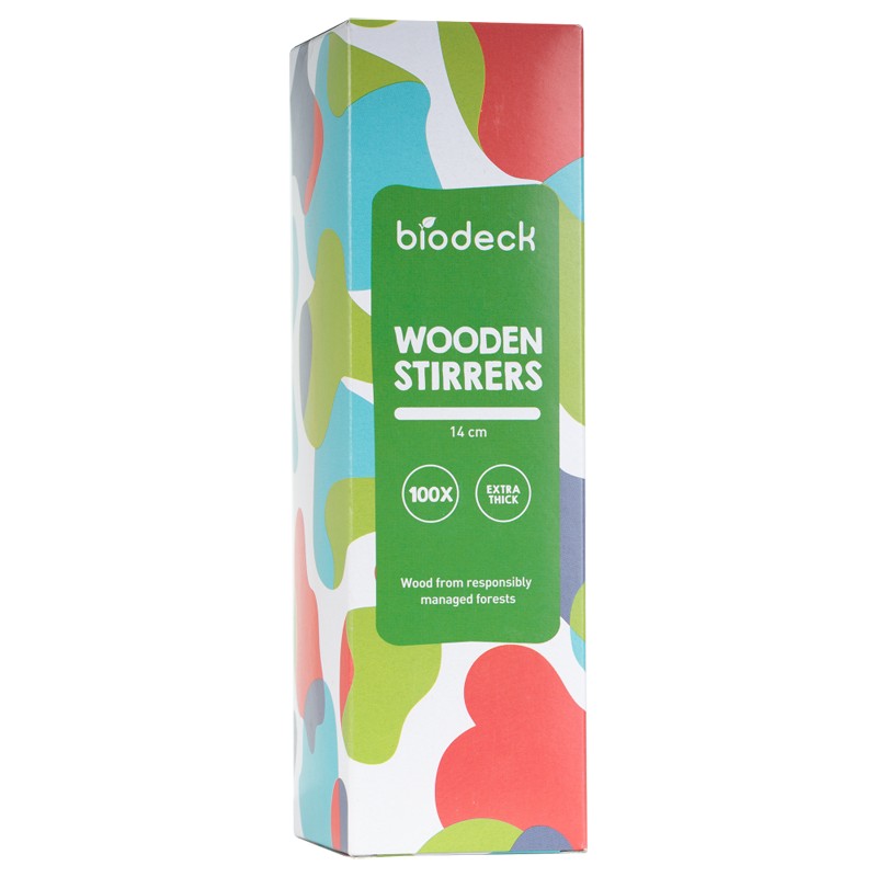 Paletine Biodegradabile, Compostabile, Lemn, Ambalaj Individual, 14 cm, 100 buc