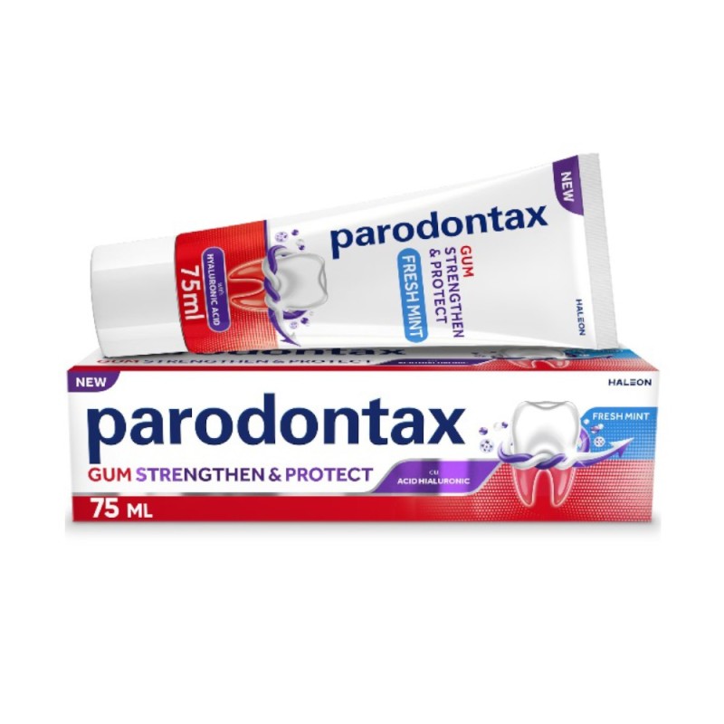 Pasta de Dinti cu Acid Hialuronic, Parodontax Gum Strengthen and Protect Fresh Mint, 75 ml