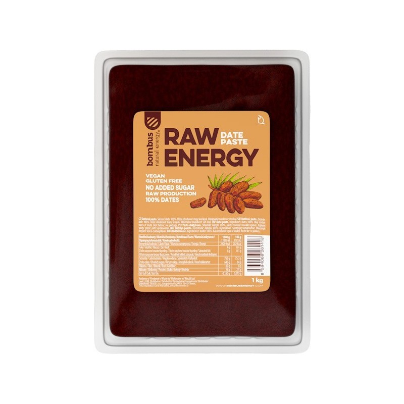 Pasta Pura de Curmale 1 kg Raw Energy, fara Gluten, Bombus