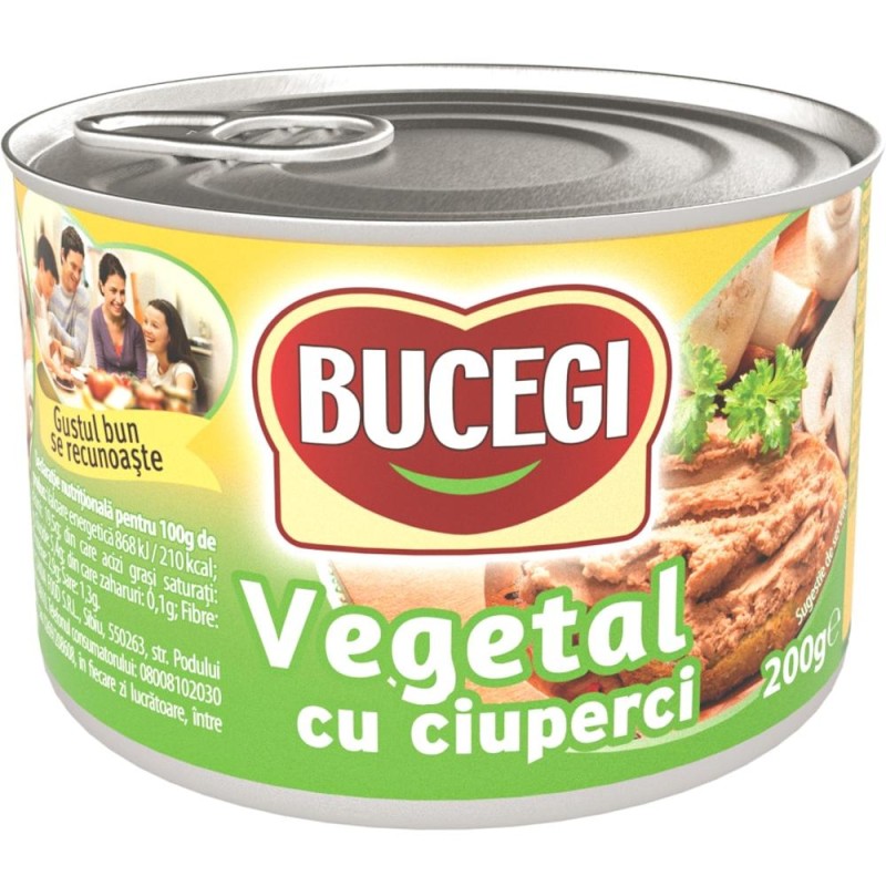 Pasta Vegetala cu Ciuperci Bucegi, 200 g