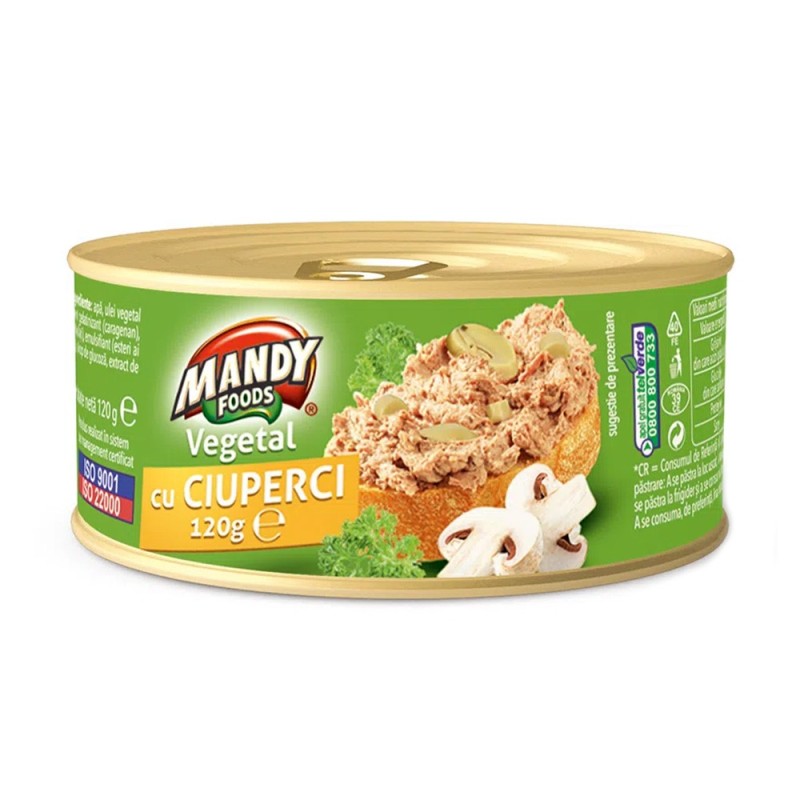 Pasta Vegetala cu Ciuperci Mandy, 120 g