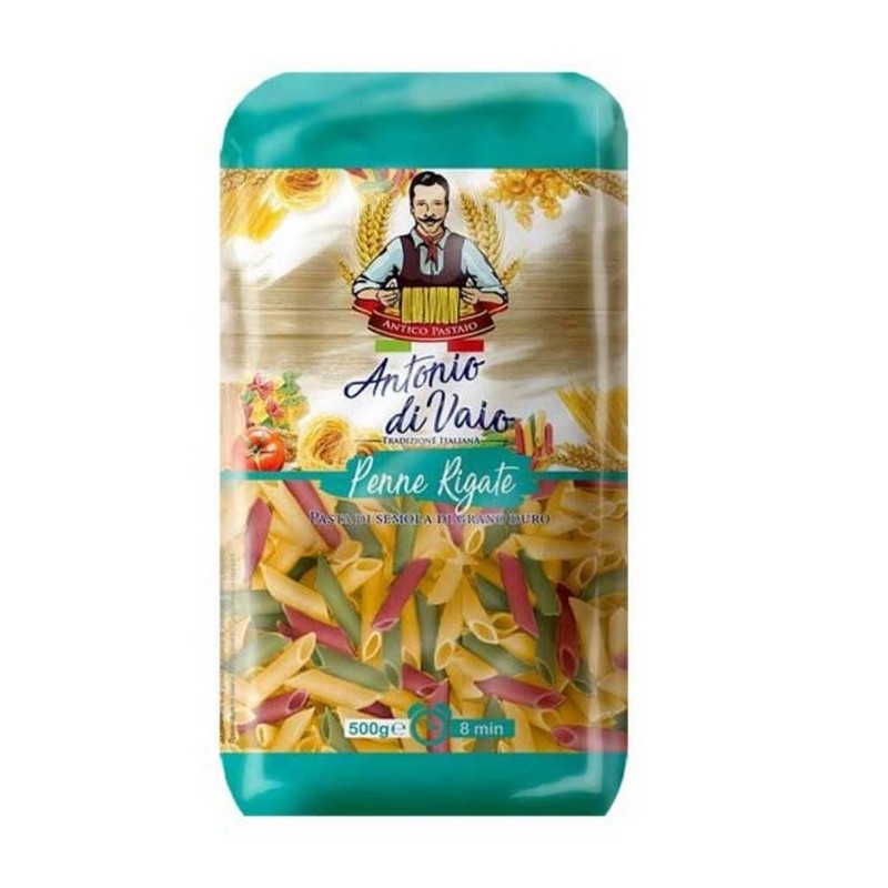 Paste Antonio Di Vaio, Penne Tricolore Grau Dur 500 g