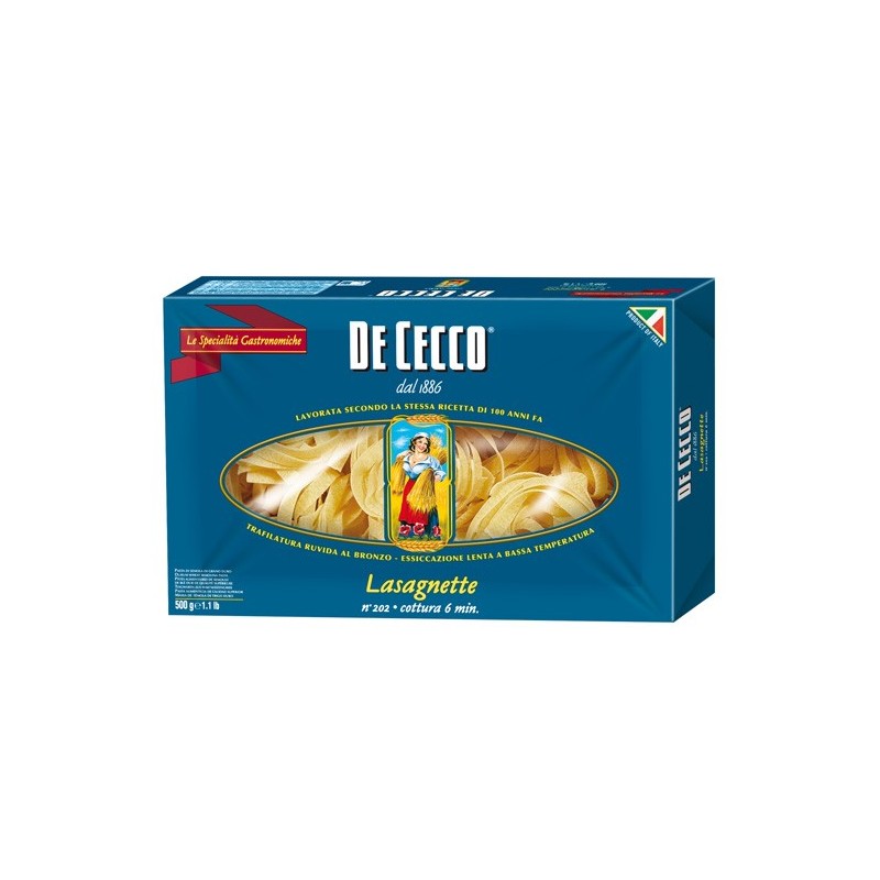 Paste Nidi Semola Lasagnette De Cecco, 500 g