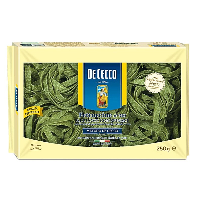Paste Tagliatele cu Spanac si Ou, De Cecco, 250 g