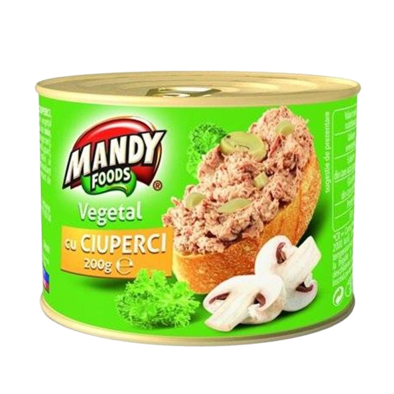 Pate Vegetal cu Ciuperci Mandy, 200 g