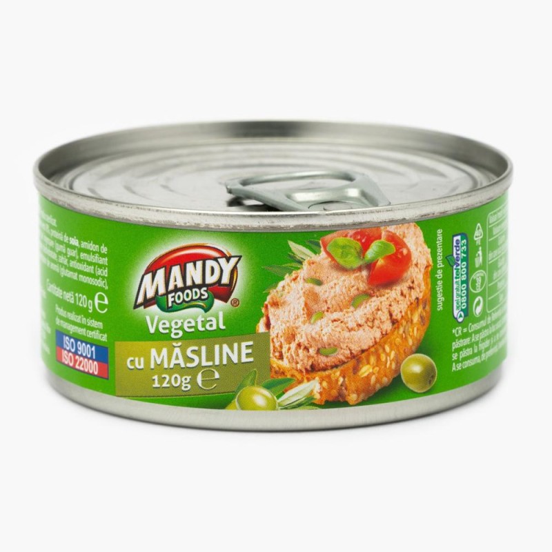 Pate Vegetal cu Masline Mandy, 120 g