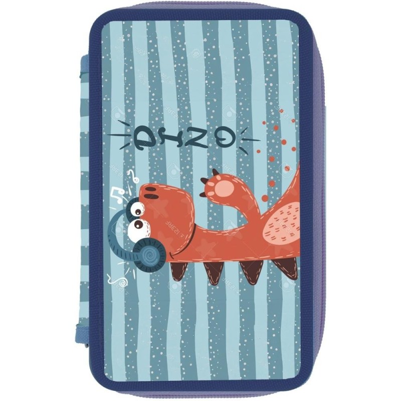Penar Neechipat, Dino Fun, 2 Compartimente, Albastru / Gri, Herlitz