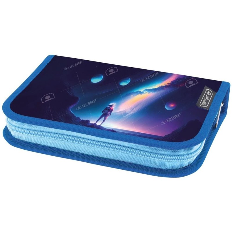 Penar Neechipat, Space Light, 2 Clape, Albastru / Negru, Herlitz