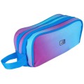 Penar Tip Etui, Dreptunghiular, Oxford, Gradient, 3 Compartimente, Albastru/Roz