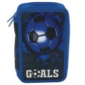 Penar Triplu Goals, 21 x 14 x 6 cm, pentru Baieti, Multicolor, Poliester