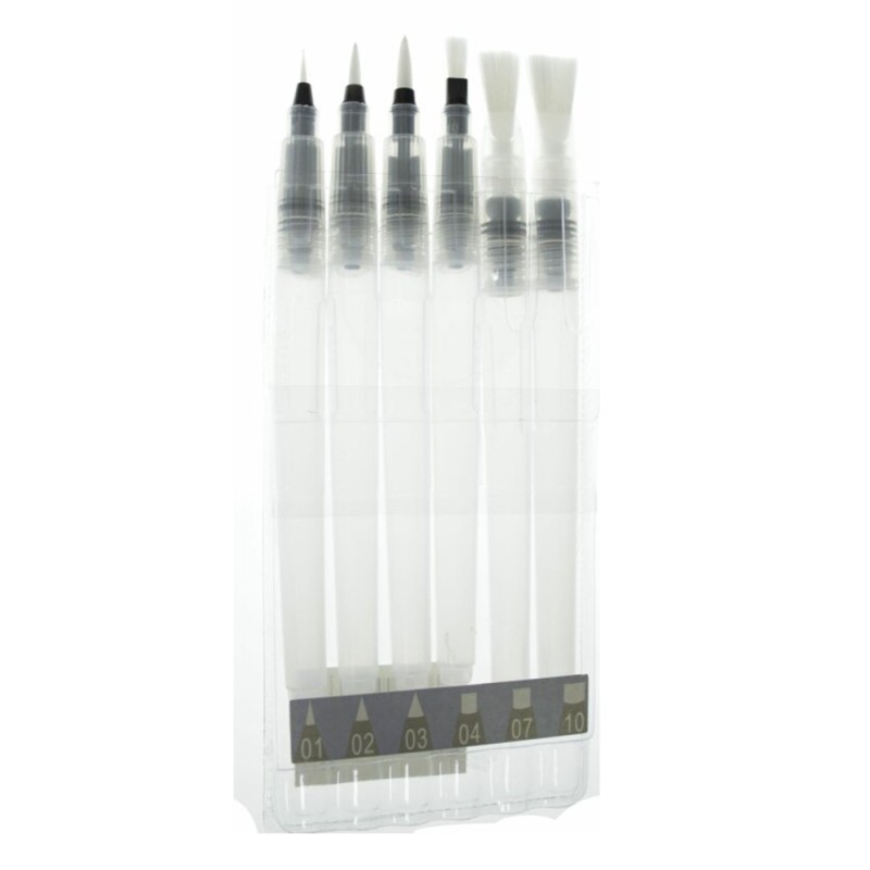 Pensule Rotunde si Pensule Tesite, 6 Bucati, cu Rezervor, Koh-I-Noor