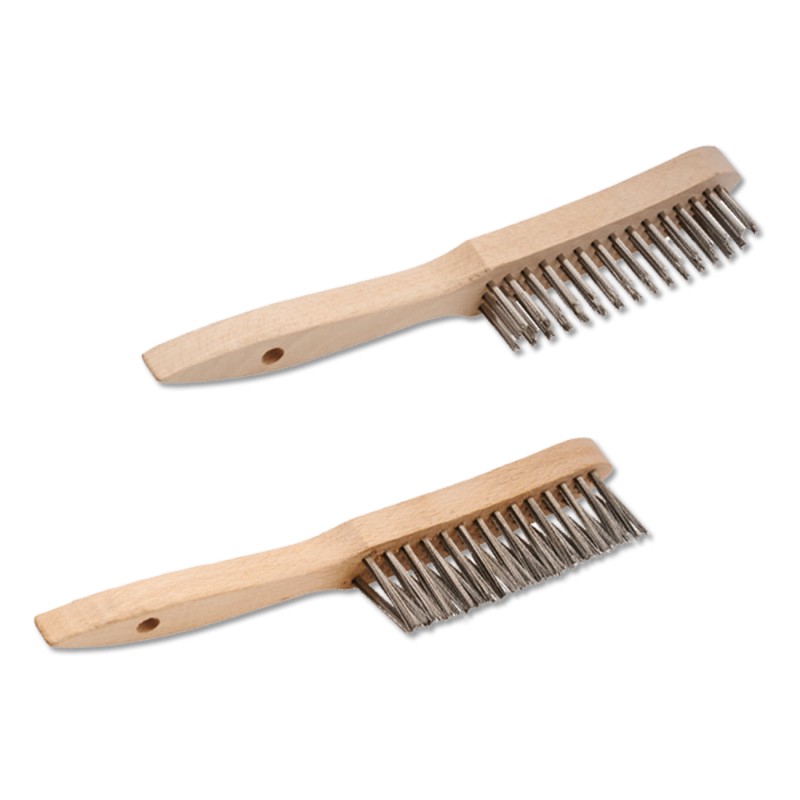 Perie Manuala cu Maner din Lemn pentru Inox / Otel, Ekbn, 4 Randuri, Grosime Sarma 0.35