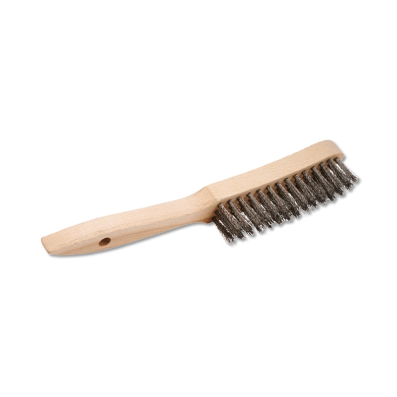 Perie Manuala cu Maner din Lemn pentru Inox / Otel / Neferoase, Ehbw, 5 Randuri, Grosime Sarma 0.30