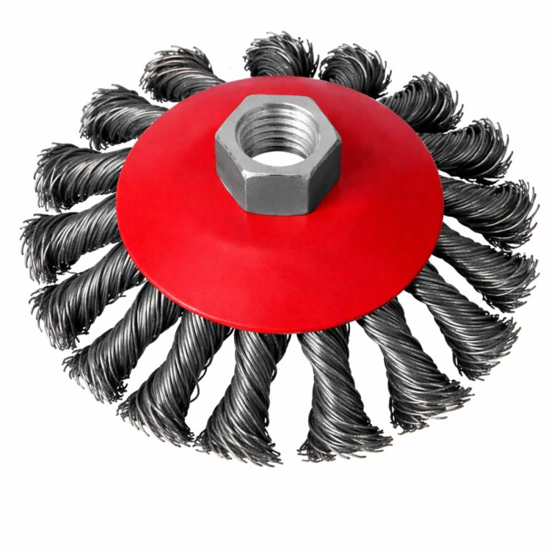 Perie Rotativa cu Sarma Rasucita, 125 mm, pentru Polizor Unghiular, Smart Heater