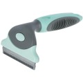 Perie Trimmer pentru Caini si Cai, Otel Inoxidabil si Silicon, 15 x 7.5 cm, Gri/Verde