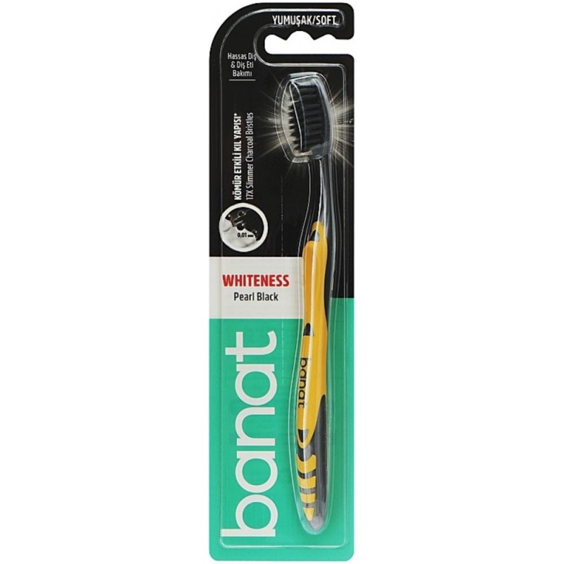 Periuta de Dinti Banat Whiteness Pearl Black Carbon, Soft