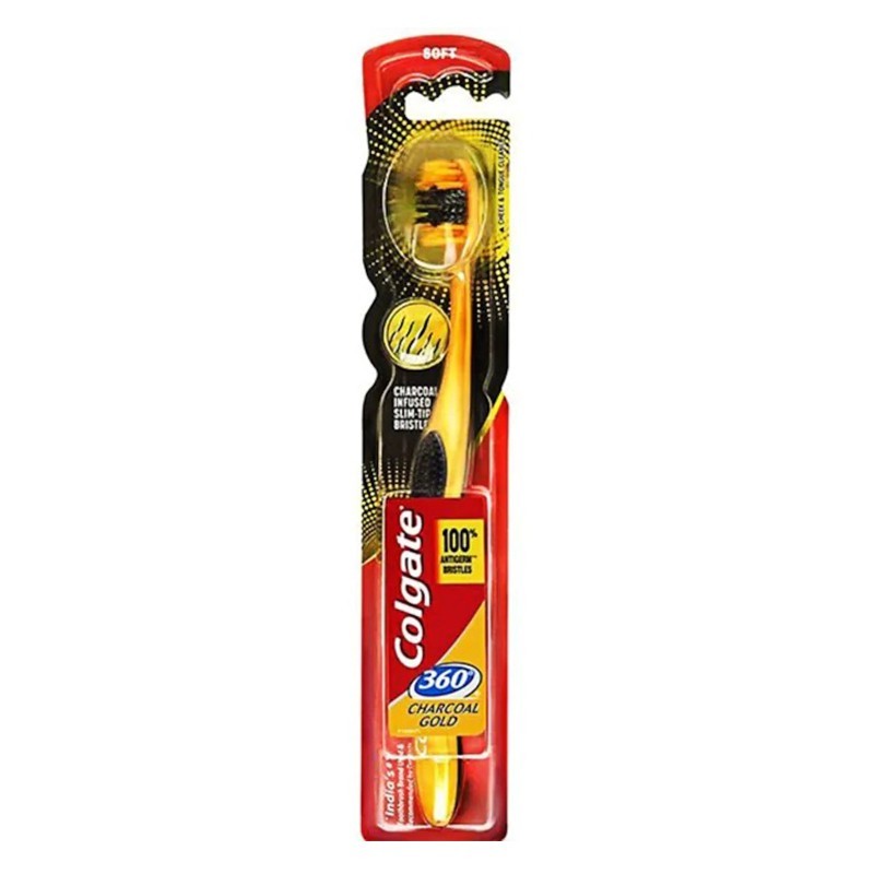Periuta de Dinti Colgate 360 Charcoal Gold, cu Peri Moi