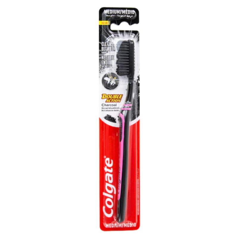 Periuta de Dinti Colgate Double Action Charcoal, Medie