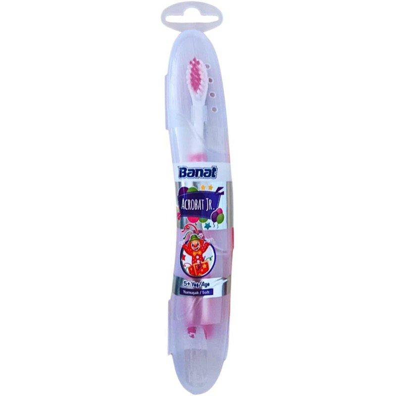 Periuta de Dinti Copii Banat Junior, Etui Calatorie, Soft, 5+ Ani
