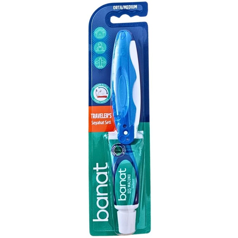 Periuta de Dinti Mini Banat si Pasta de Dinti Banat, 15 ml