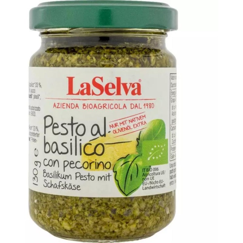 Pesto Bio cu Busuioc si Branza de Oaie, 130 g, LaSelva