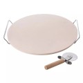 Piatra pentru Copt Pizza, cu Taietor, 33 cm, Perfect Home