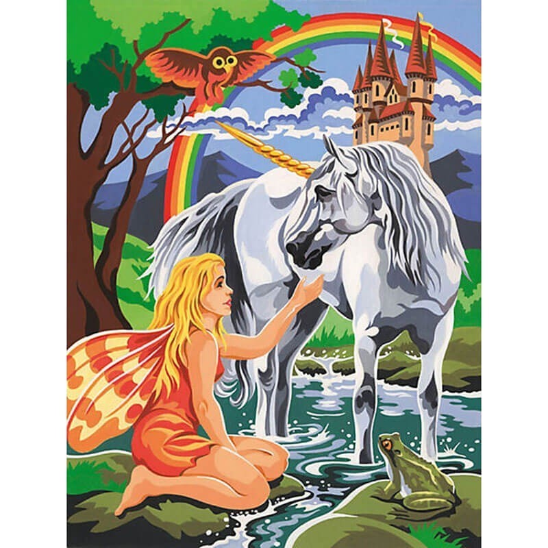 Pictura pe Numere Unicorn, 7 Culori, 22 x 30 cm