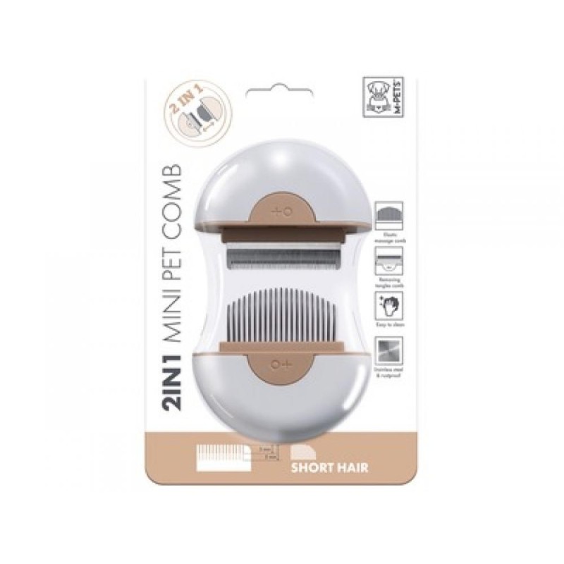 Pieptan Mini pentru Blana Scurta, Bej, M-PETS