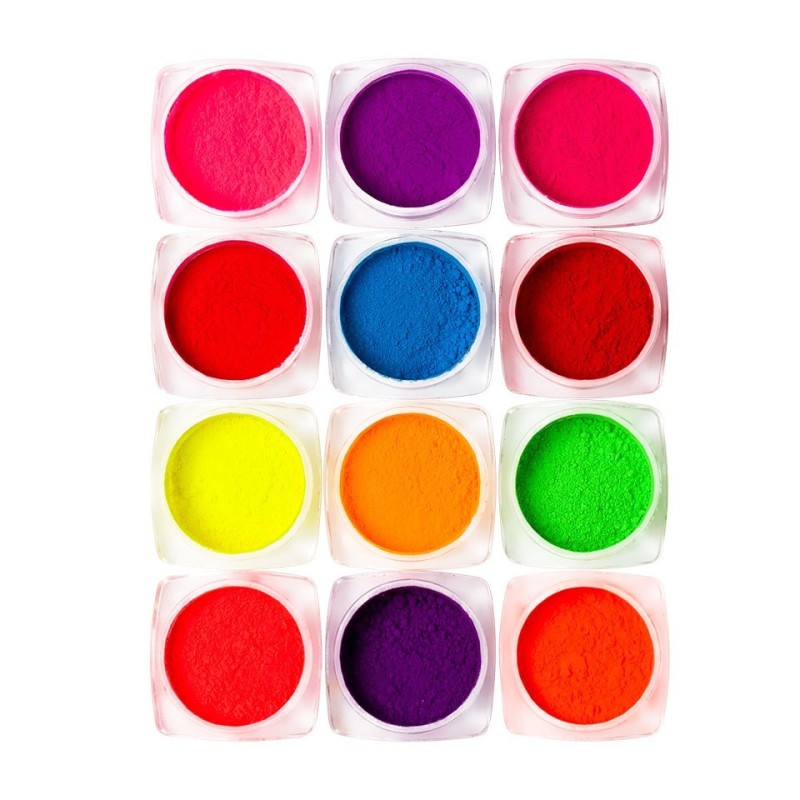 Pigment Neon Unghii Luxorise, Set 12 Bucati