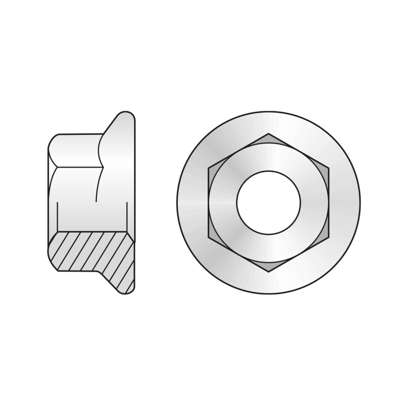 Piulita Hexagonala Flansa 6923 Inox A2-M12