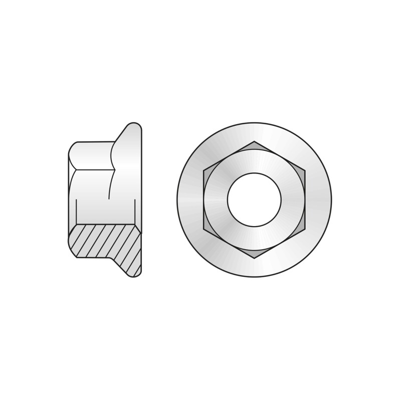 Piulita Hexagonala Flansa din 6923 Otel gr.8 Zincat-M16