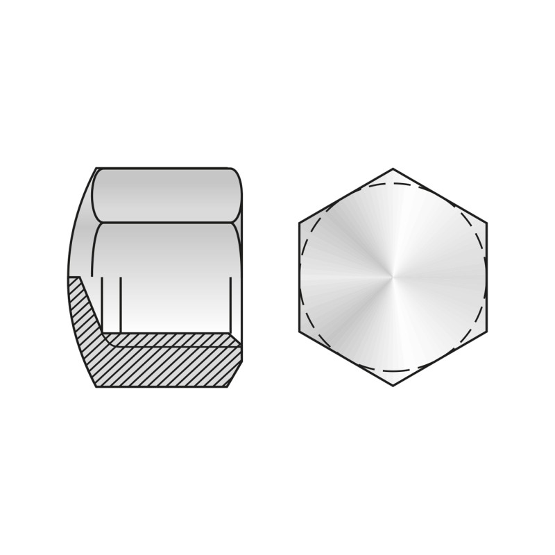 Piulita Hexagonala Infundata DIN 917 Inox A2-M20