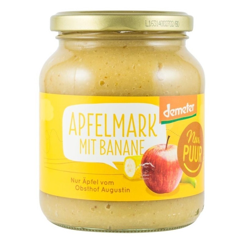 Piure BIO de Mere cu Banane, 360 g, Nur Puur