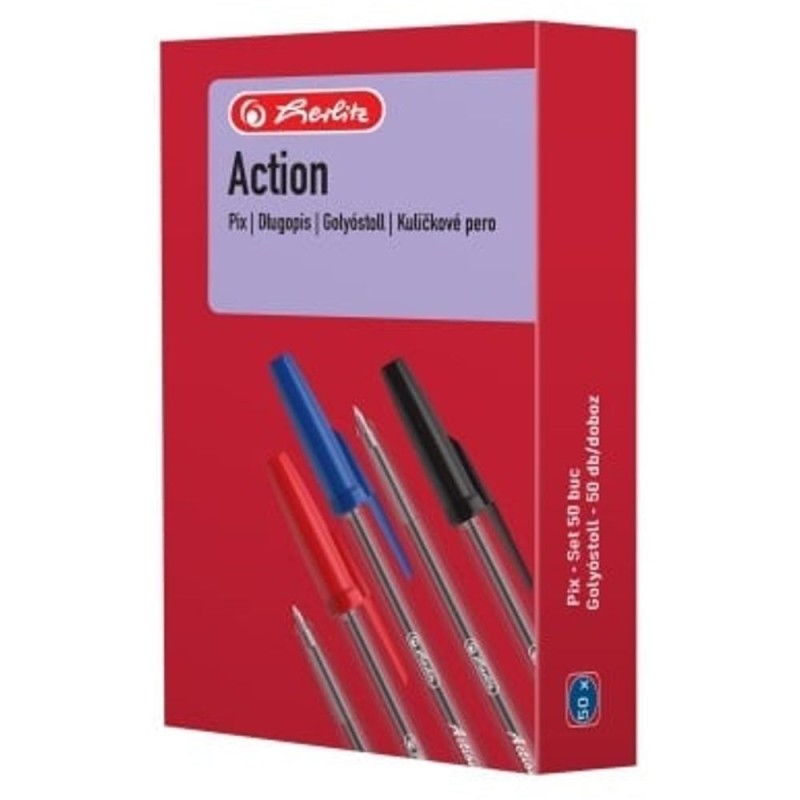 Pix Unica Folosinta Action Albastru, 50 Bucati, Herlitz
