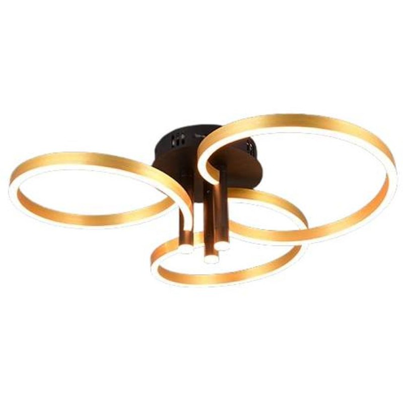 Plafoniera Caruso, 43 W, 1x SMD, 4980 lm, 2300 si 3000 si 4000K, Negru, Auriu, Trio